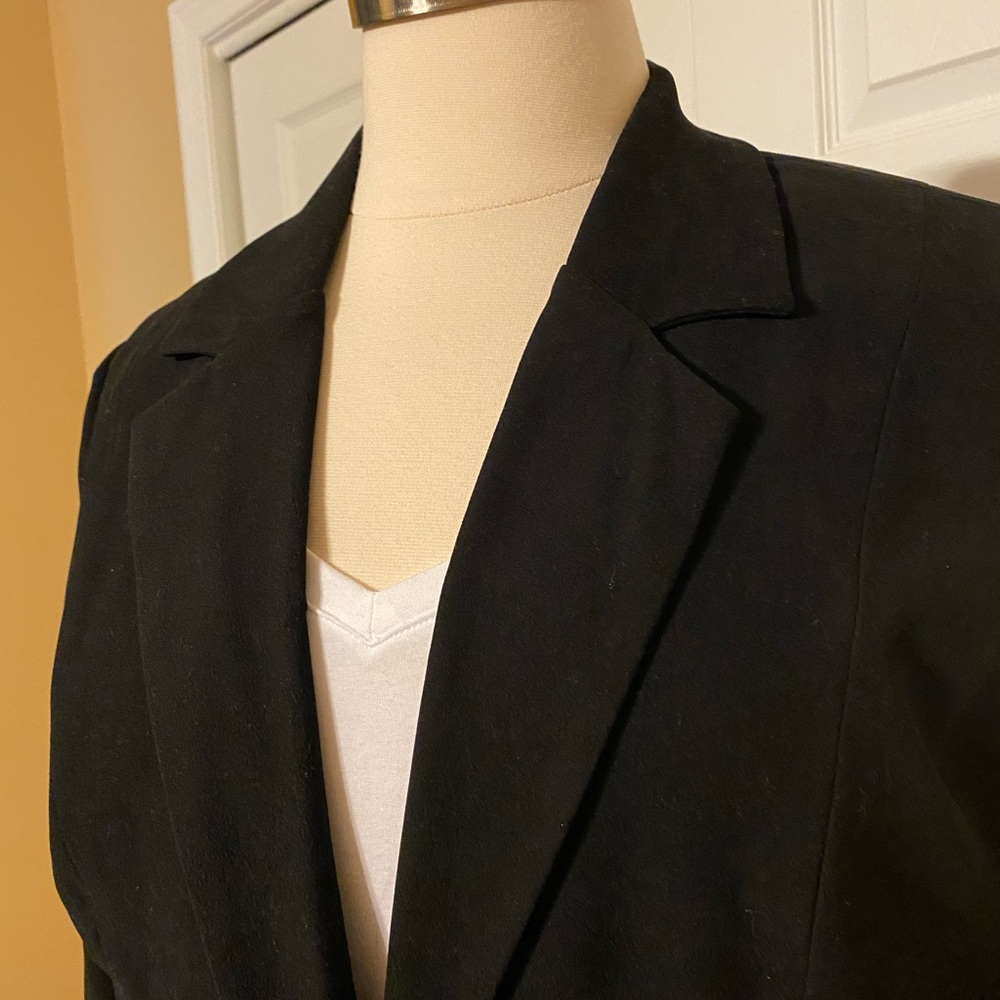 Denim & Company Black One-Button Blazer - Size XL